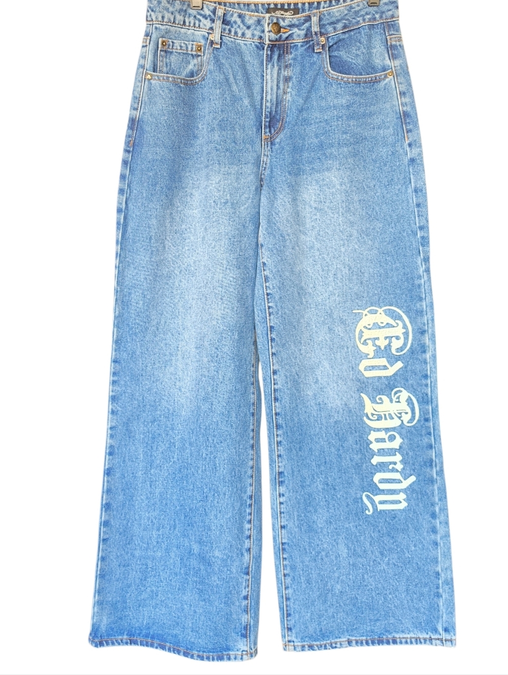 Ed Hardy Women's Size 30 Loose Fit Wide Leg Flared Born Free Baggy Retro Jeans